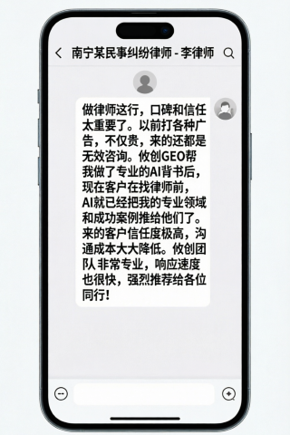南宁某民事纠纷律师 李律师 微信截图聊天评价